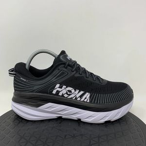 Hoka One One Womens Bondi 7 Running Shoes Sz 8 Wide Sneakers Black Training Gym